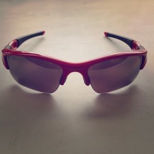 Red Oakley Flak Polarized Sunglasses